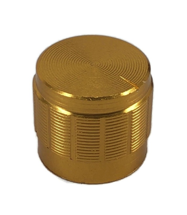 Knurled Aluminum Gold Knob 13x15mm Shaft Diameter 6x18T 