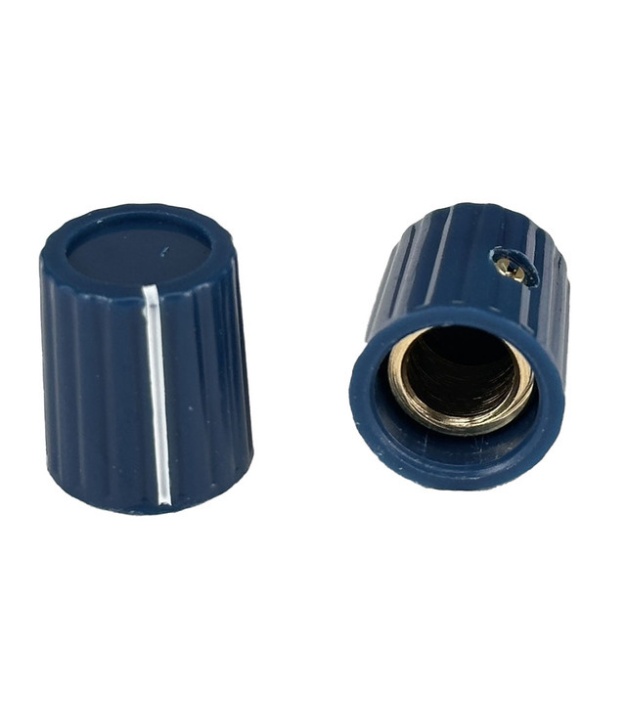 Plastic Dark Blue knob 15X13mm Shaft Hole 6.4mm