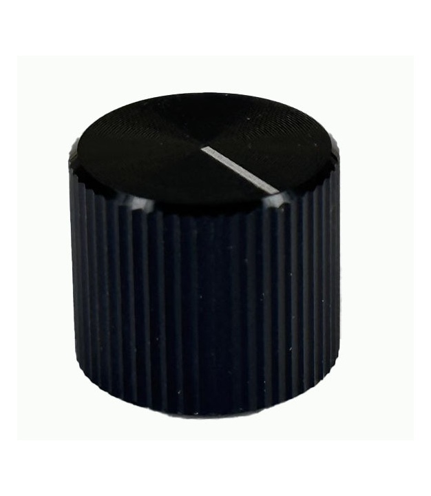 Knurled Aluminum Black Knob 13x15mm Shaft 6x18T