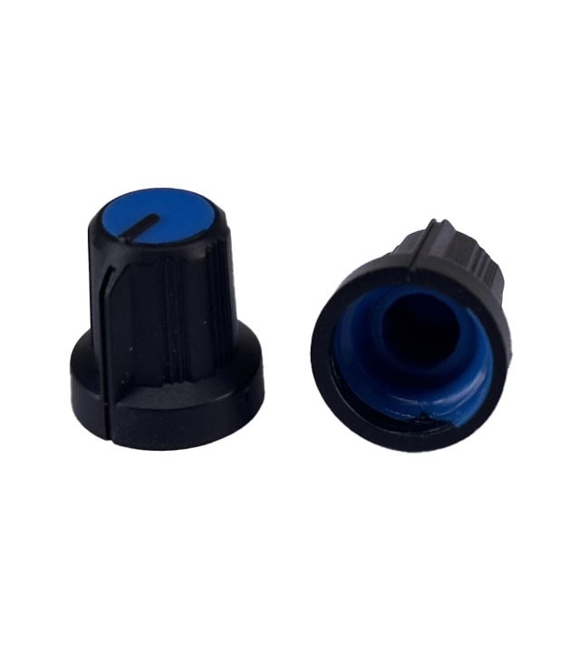 Black body Blue Top Knob 15x16 Shaft 6x18T
