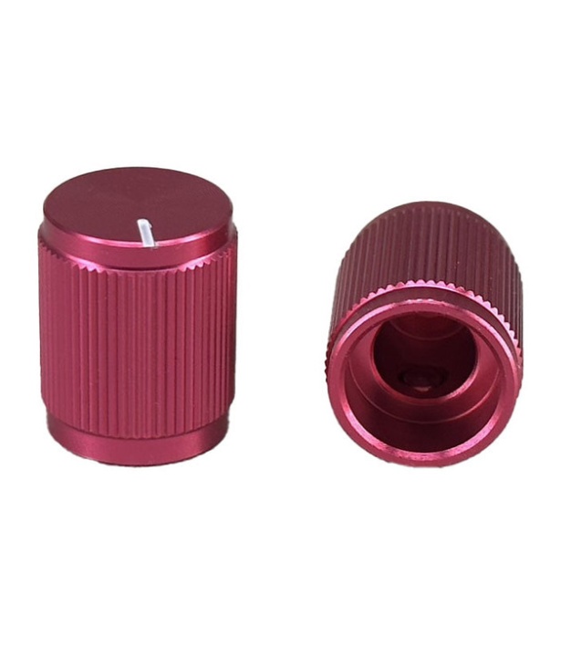 Aluminum Control Knurled knob 13x16mm Shaft Hole 6.4mm Light Red
