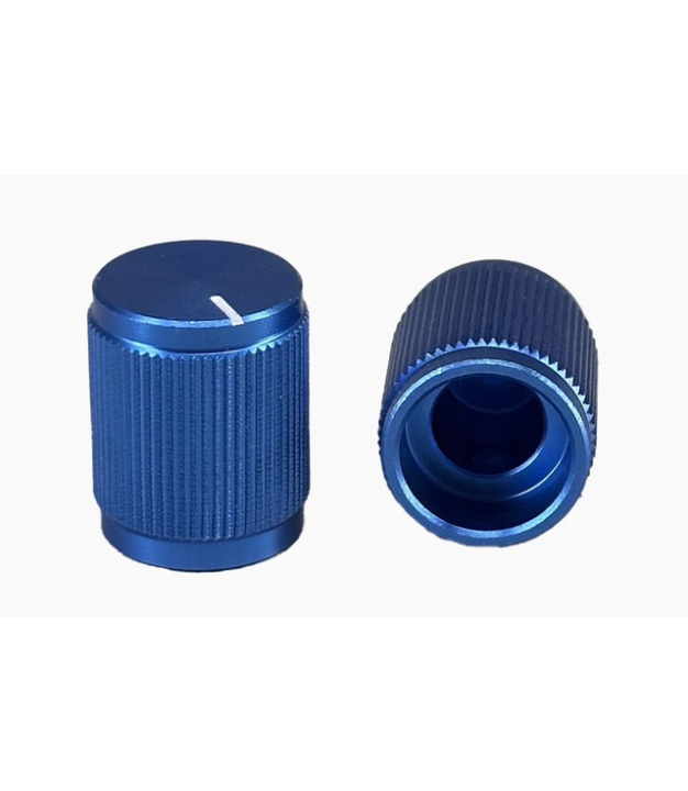 Aluminum Control Knurled knob 13x16mm Shaft Hole 6.4mm Light Blue