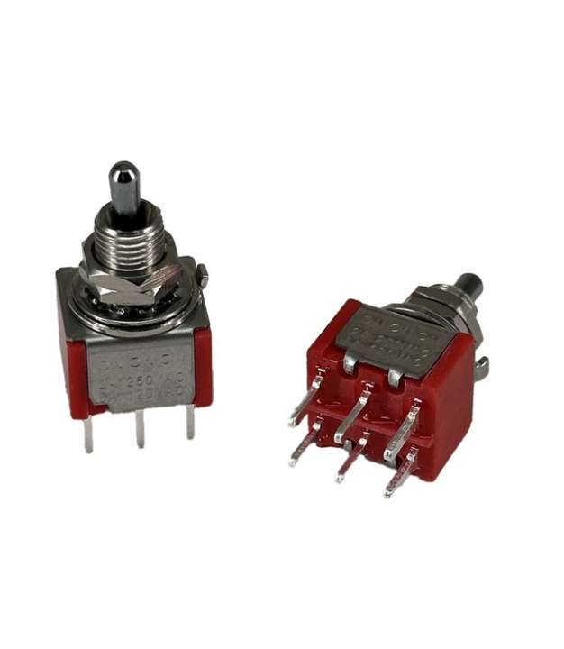 Mini Toggle Switch 1M Series DPDT On-On-On PCB Pin Short Lever