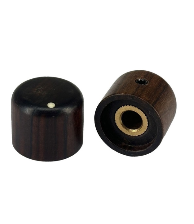 Wood Ebony Dome knob 20x17mm Shaft 6.00mm