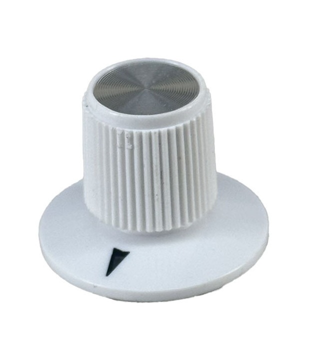 White Rogan knob 23x17mm Shaft 6.4mm