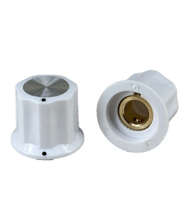 White Moog Knob 19x16mm Shaft 6.4mm
