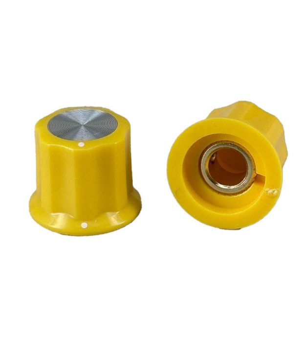 Yellow Moog Knob 19x16mm Shaft 6.4mm