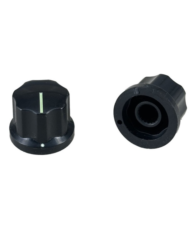 MXR Style Fluted Black Knob 19x15.3mm Shaft 6x18T with Shiny line