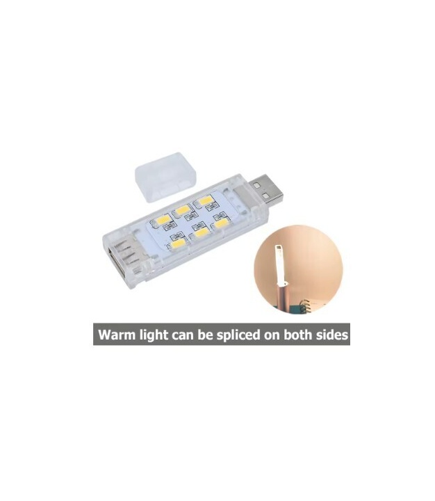	USB 12 LED WARM WHITE LIGHT 5V Both Sides