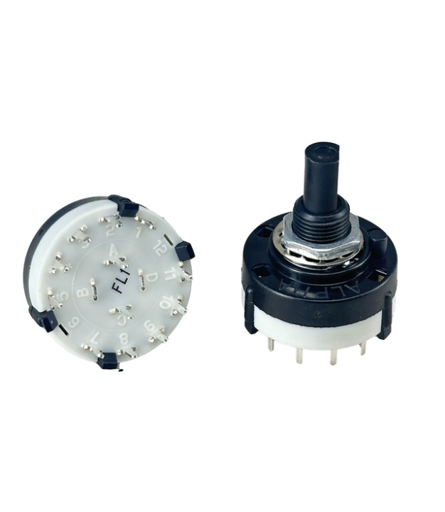 Mini Rotary Switch 2 Pole 5 Position SR2612F 18mm