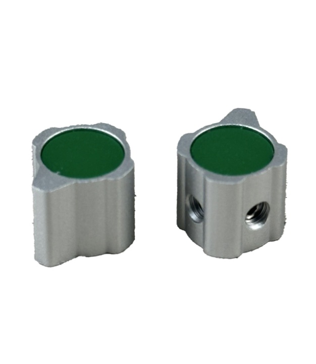 API Equalizers Silver body Green Top 12.5x9.5mm Shaft 6.4mm