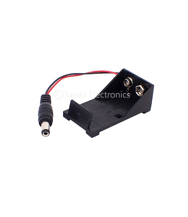 9V Battery Holder with Barrel Jack Plug