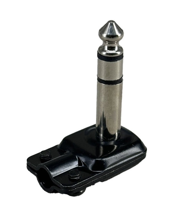6.35mm 1/4" Stereo Right Angle Square Plug Black Housing Color