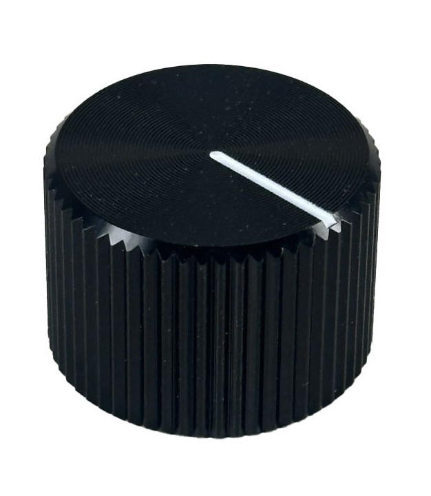 Knurled Aluminum Black Knob Shaft 6.35mm