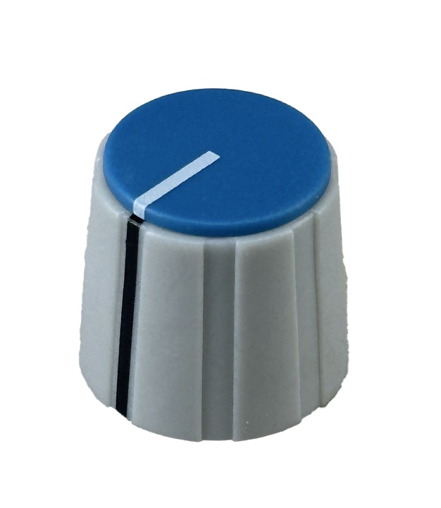 Gray Knob Blue top 16X15mm shaft hole 6.4mm