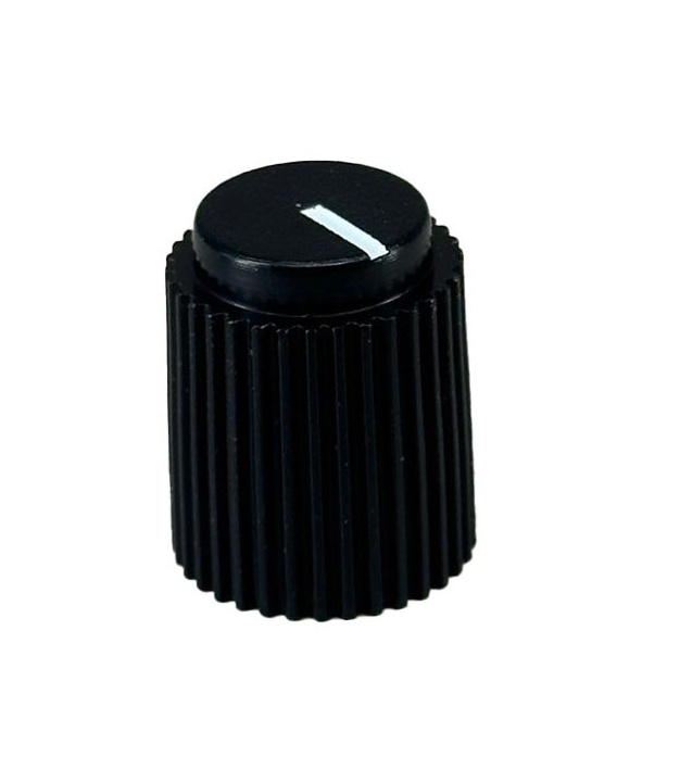Ripple knob Black 14x17mm Shaft Hole 6.35mm