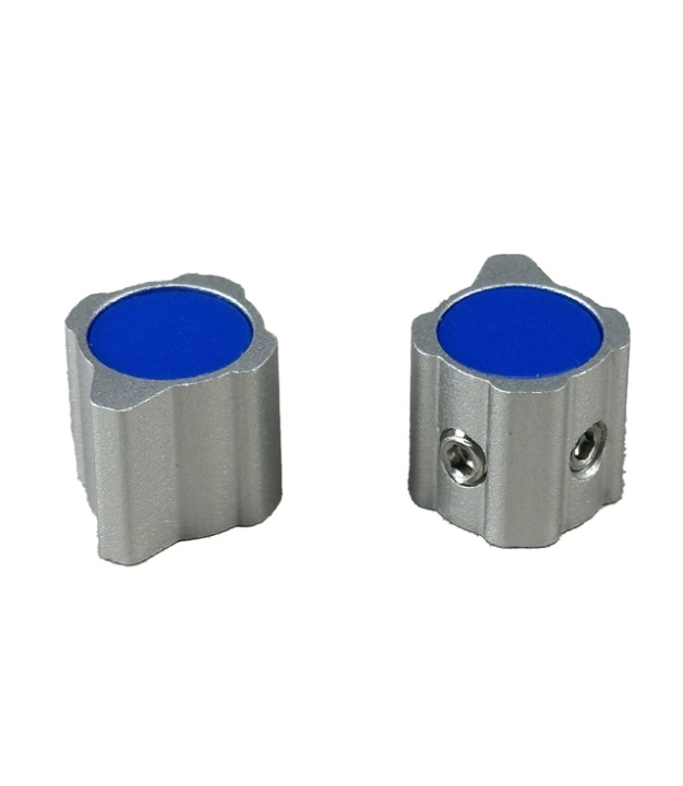 API Equalizers Silver body Blue Top Knob 11x9.5 Shaft 6.4mm