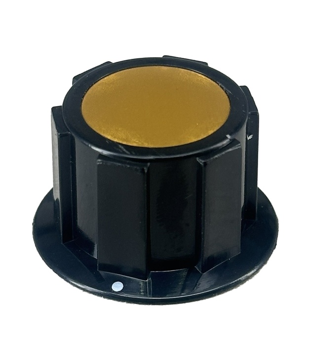 Black Knob With Gold top Cliff K1C 25x15mm Shaft 6.4mm