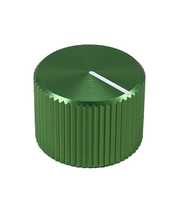 Knurled Aluminum Green Knob Shaft 6.35mm
