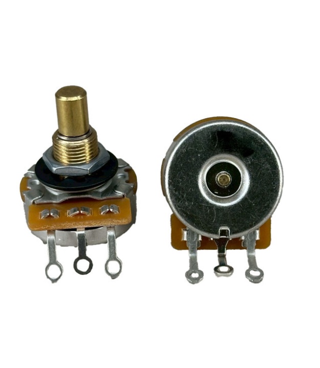 TAYDA 500K OHM LOGARITHMIC Taper Potentiometer Solder Lugs Round Shaft Dia: 6.35mm