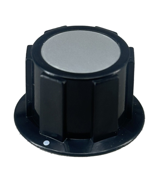 Black Knob With Silver top 25x15mm Shaft 6.4mm