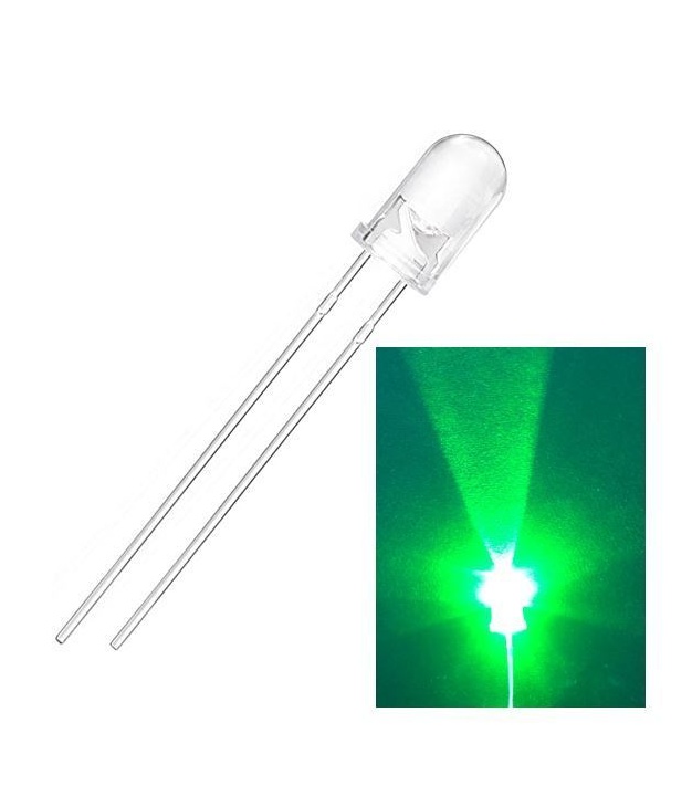 LED 5mm Green Flashing Water Clear 
