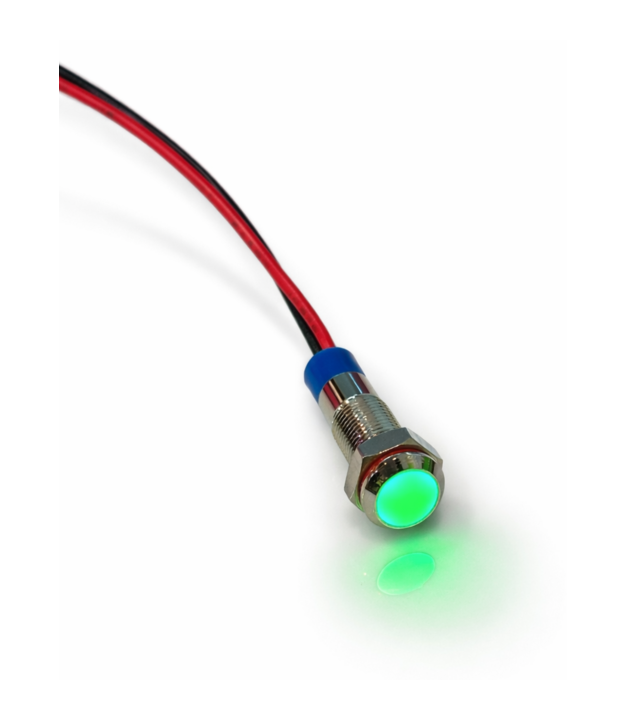 Green color Waterproof Metal indicator Light 12V with Cable
