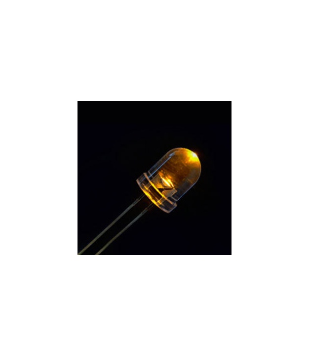 LED 8mm Yellow Color Water Clear Lens
