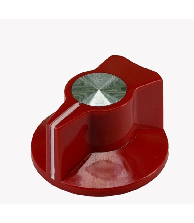 Classic knob Red color 29x16mm Shaft hole 6.4mm