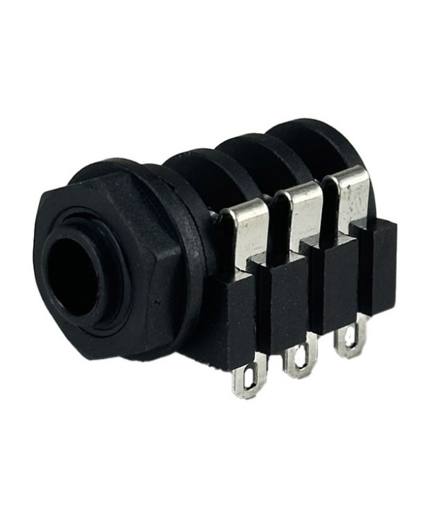 REAN NYS212 6.35mm 1/4" Stereo Insulated Unswitched Socket Jack Solder Lug