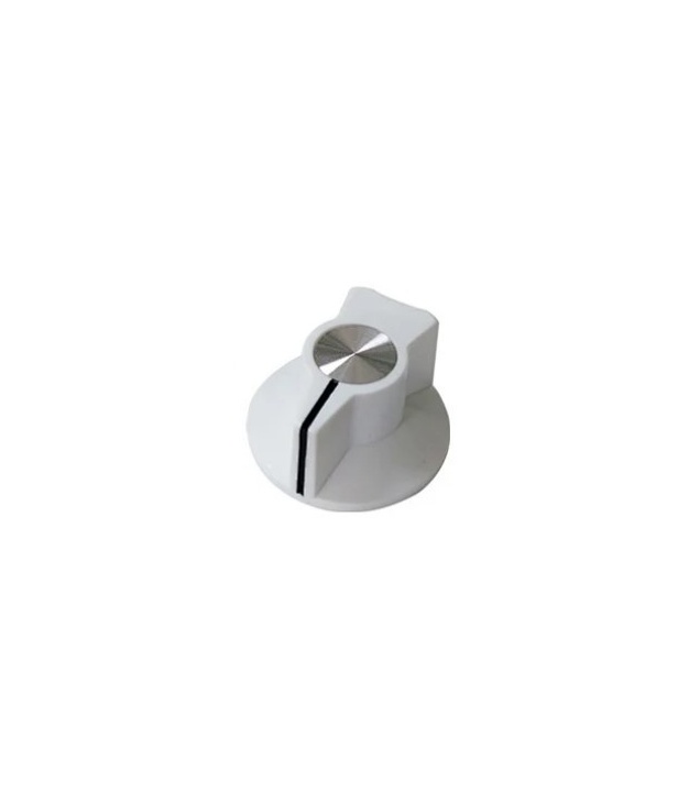 Classic knob White color 29x16mm Shaft hole 6.4mm