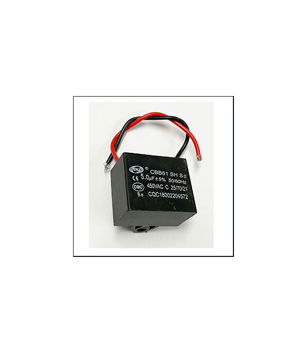 CBB61 Fan Capacitor 5.0uF 5% 450VAC 50/60Hz with Wire leads
