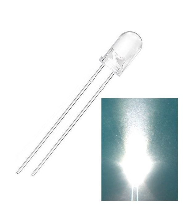 LED 5mm White Flashing Water Clear 