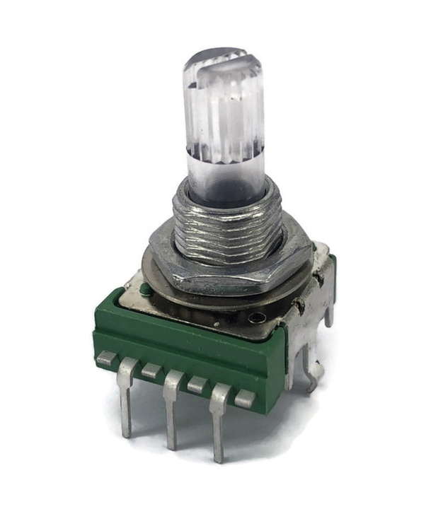 Rotary 100K OHM Logarithmic Taper 14mm Potentiometer Transparent Spline Shaft 