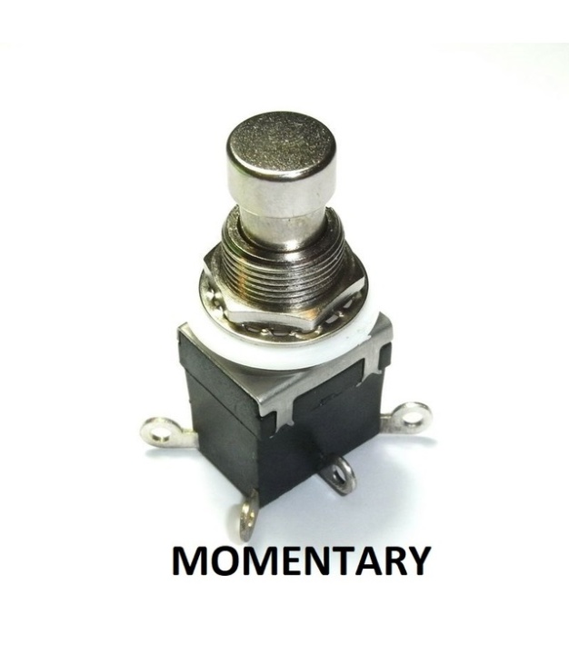 2PDT DPDT Momentary Stomp Foot / Pedal Push Button Switch Solder Lugs
