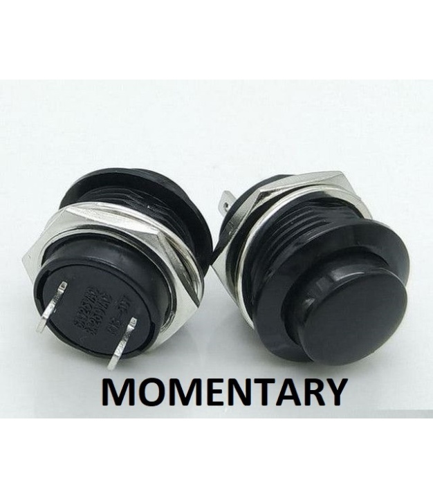 PUSH BUTTON SWITCH MOMENTARY Black Color SPST 3A 250VAC