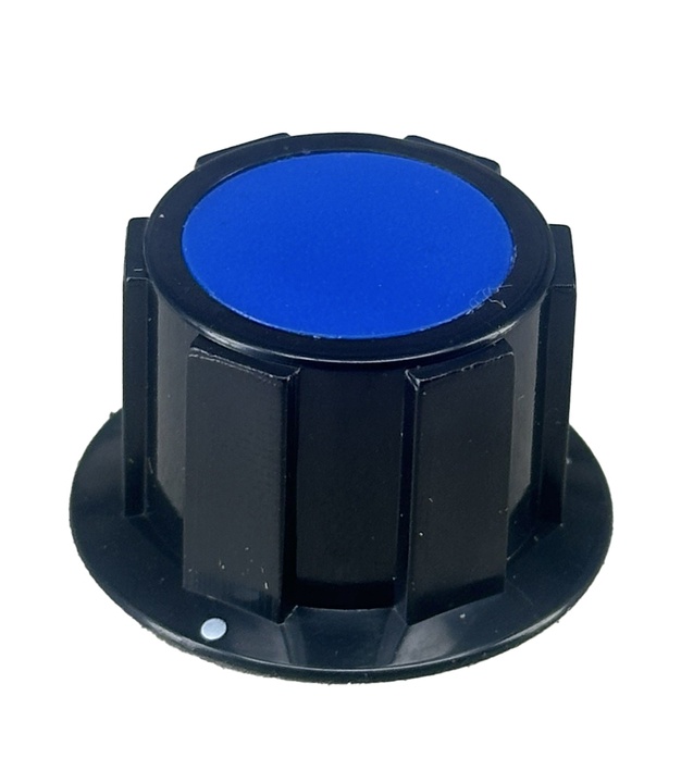 	Black Knob With Blue top Cliff K1C 25x15mm Shaft 6.4mm
