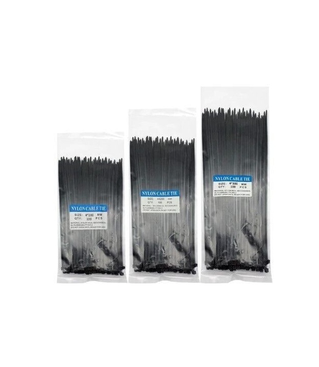 Black Nylon Cable Ties Self-Locking 3x100mm 100PCS