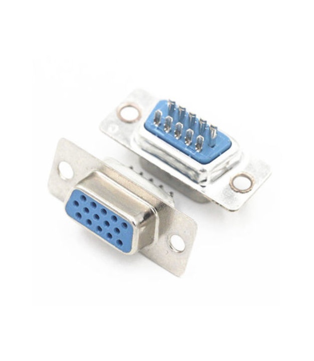 D-SUB CONNECTOR HD15 15 PINS FEMALE 3 ROWS SOLDER TYPE