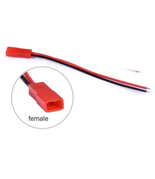 2 Pins Female JST Connector Cable AWG 24 Red 10cm