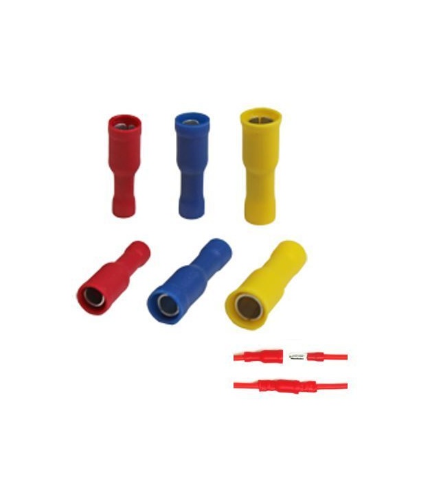 Female Bullet Insulated Crimp Terminal Blue Size 1.5mm² to 2.5mm²