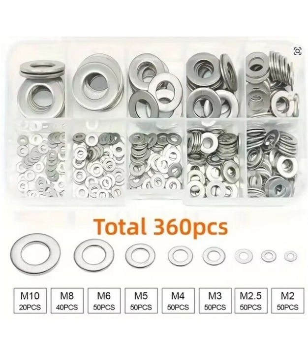 304 Stainless Steel Flat Washer SET 360PCS