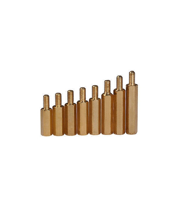 Brass Standoff Spacer Golden Screw Hex Male M3x18mm