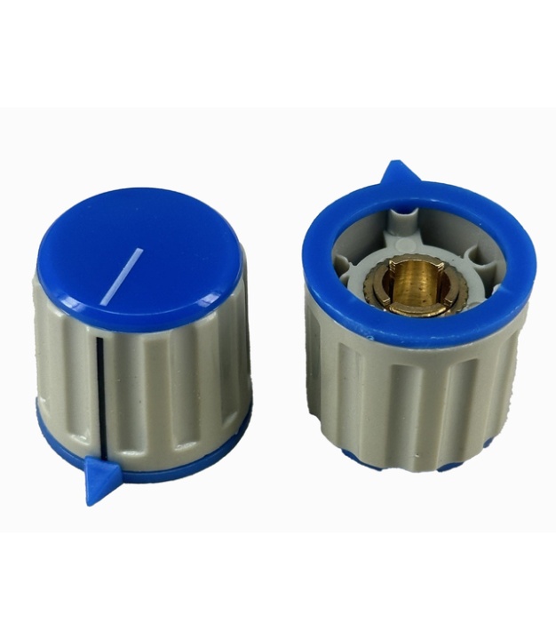 Amplifier Gray Knob Blue top 25X20mm shaft hole 6.4mm