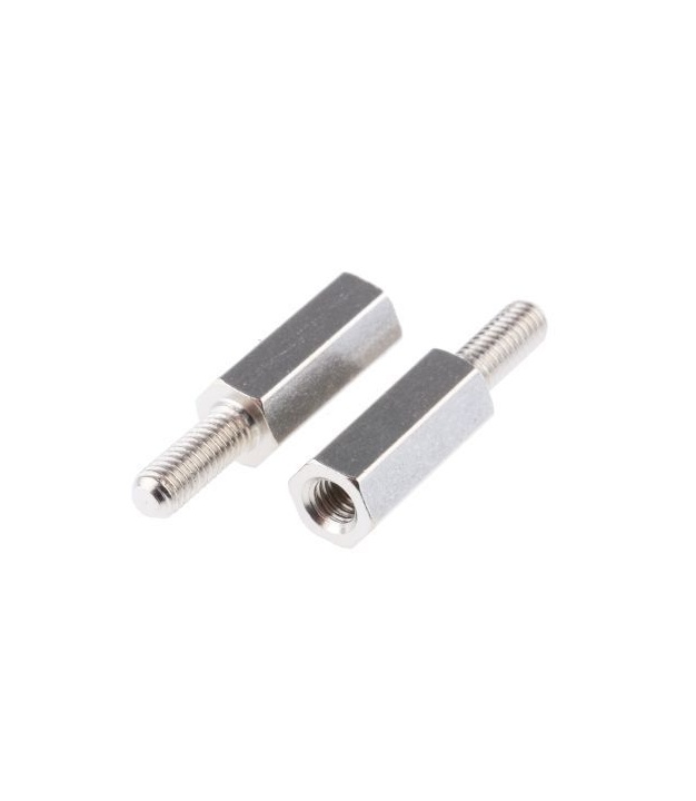 Brass Standoff Spacer Silver Screw Hex Male M3x15mm