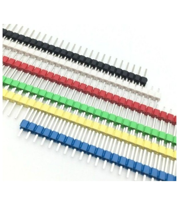 40 Pin 2.54mm Single Row Pin Header Strip White color