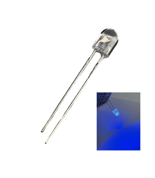 	5mm Oval Purple LED 5mm Transparent Lens edgeless 3V