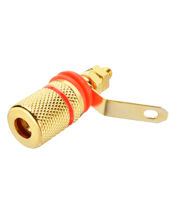 Red Speaker Terminal Binding Post Gold Plated