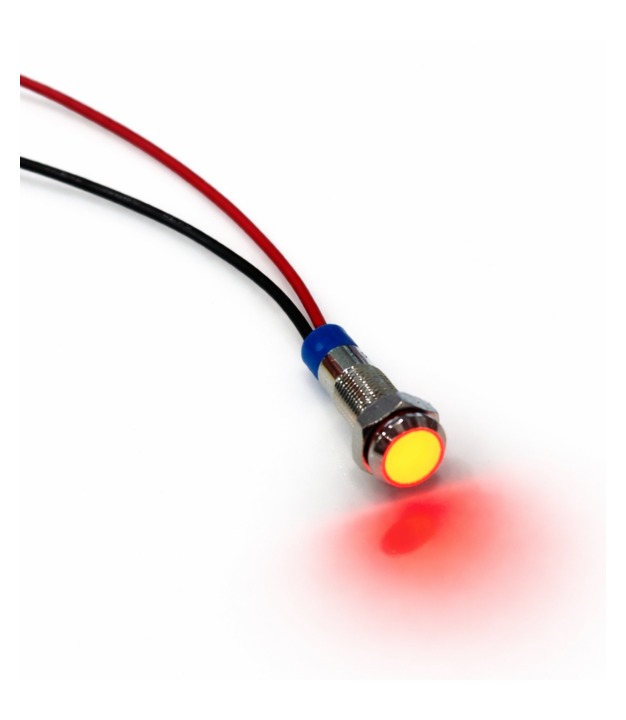Red color Waterproof Metal indicator Light 12V with Cable