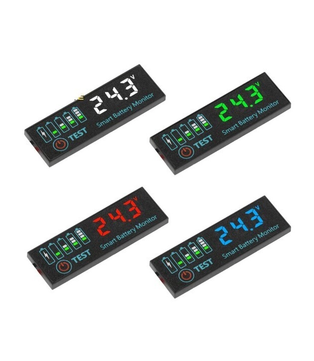 White Battery Level Indicator 7-55VDC